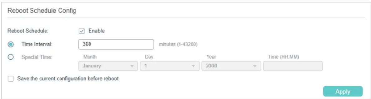 TP-LINK Omada TL-SG2008P - Configuring Reboot Schedule - 1