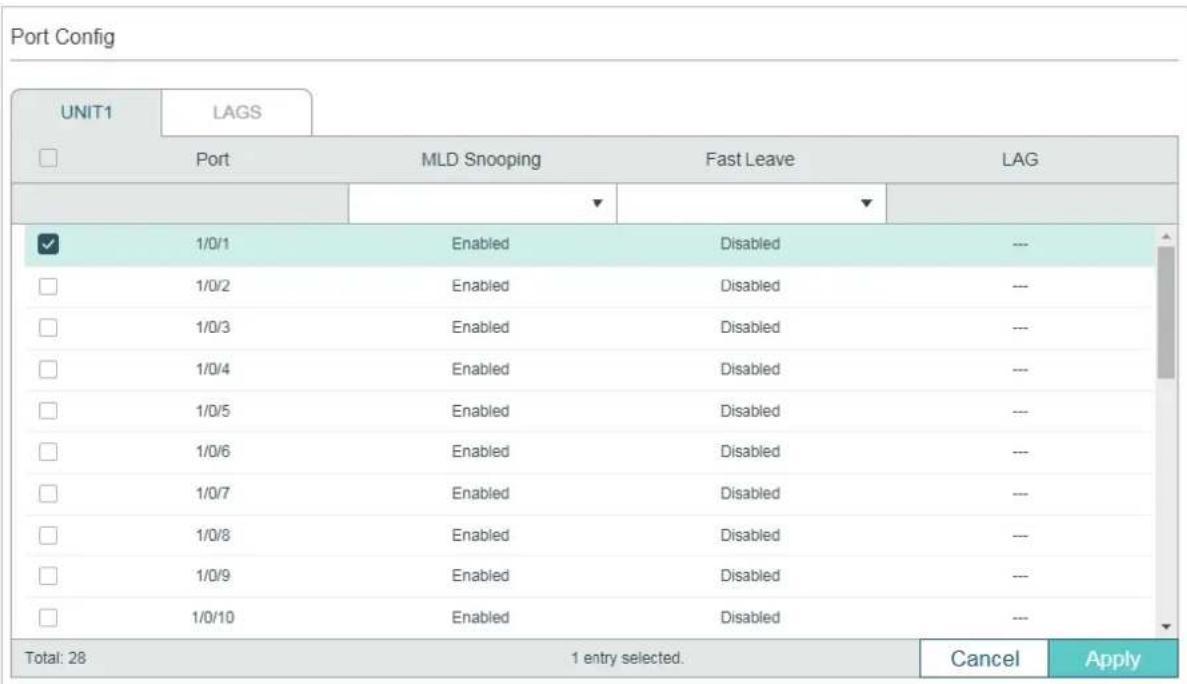 TP-LINK Omada TL-SG2008P - Configuring MLD Snooping for Ports - 1