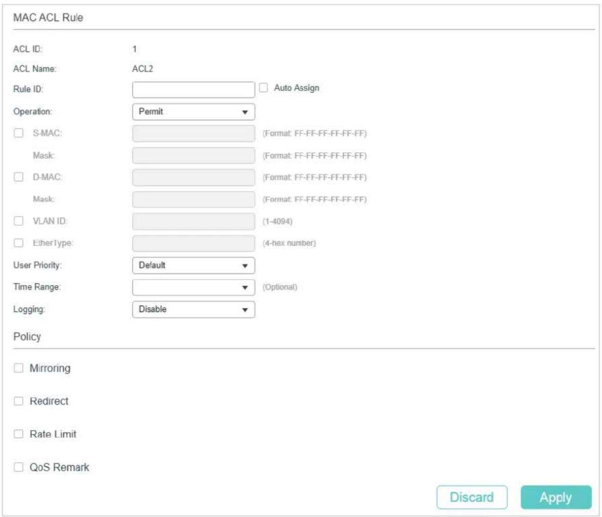 TP-LINK Omada TL-SG2008P - Configuring MAC ACL Rule - 2
