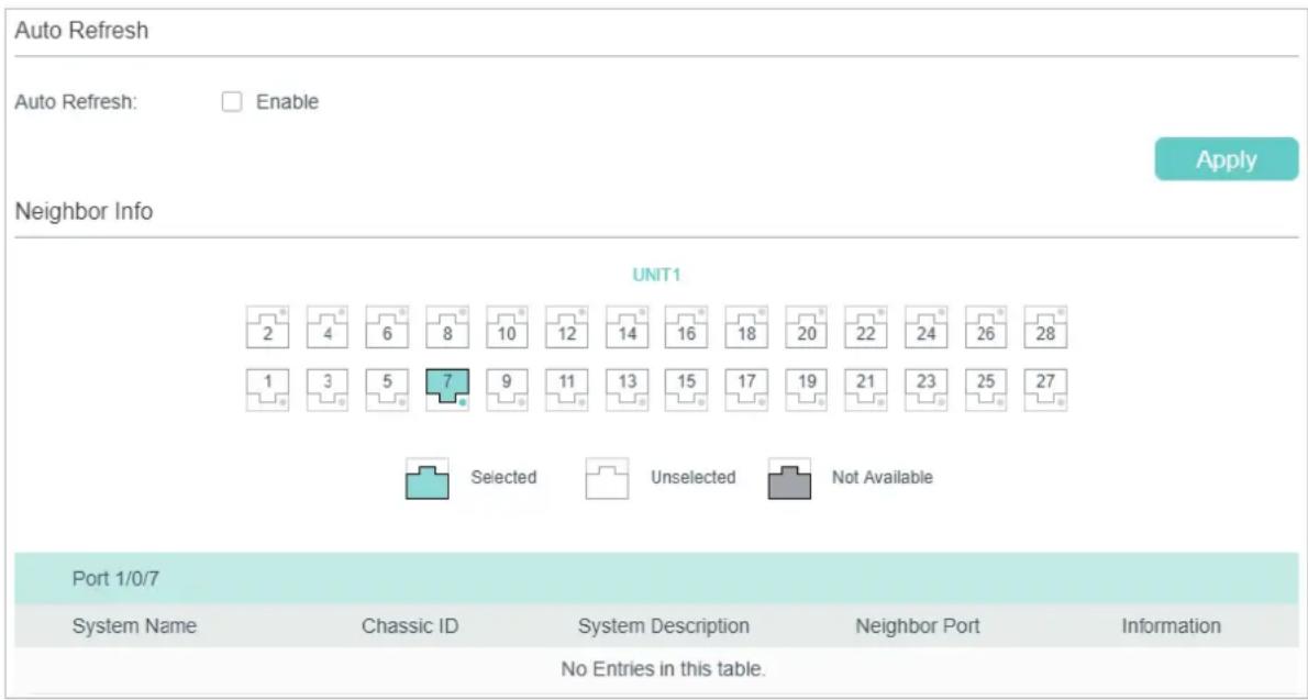 TP-LINK Omada TL-SG2008P - ■ Viewing the Neighbor Info - 1