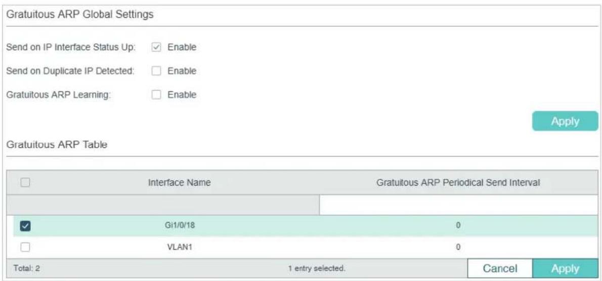 TP-LINK Omada TL-SG2008P - Configuring Gratuitous ARP - 1
