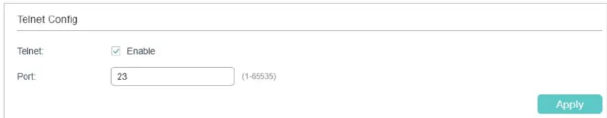 TP-LINK Omada TL-SG2008P - Configuring the Telnet Function - 1