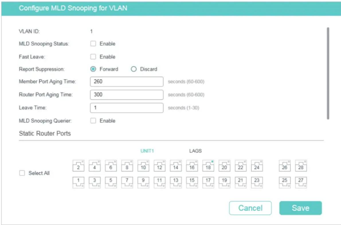 TP-LINK Omada TL-SG2008P - Configuring MLD Snooping for VLANs - 1