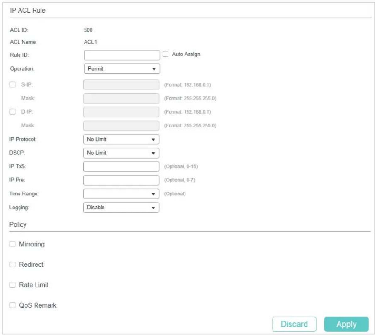 TP-LINK Omada TL-SG2008P - Configuring IP ACL Rule - 2