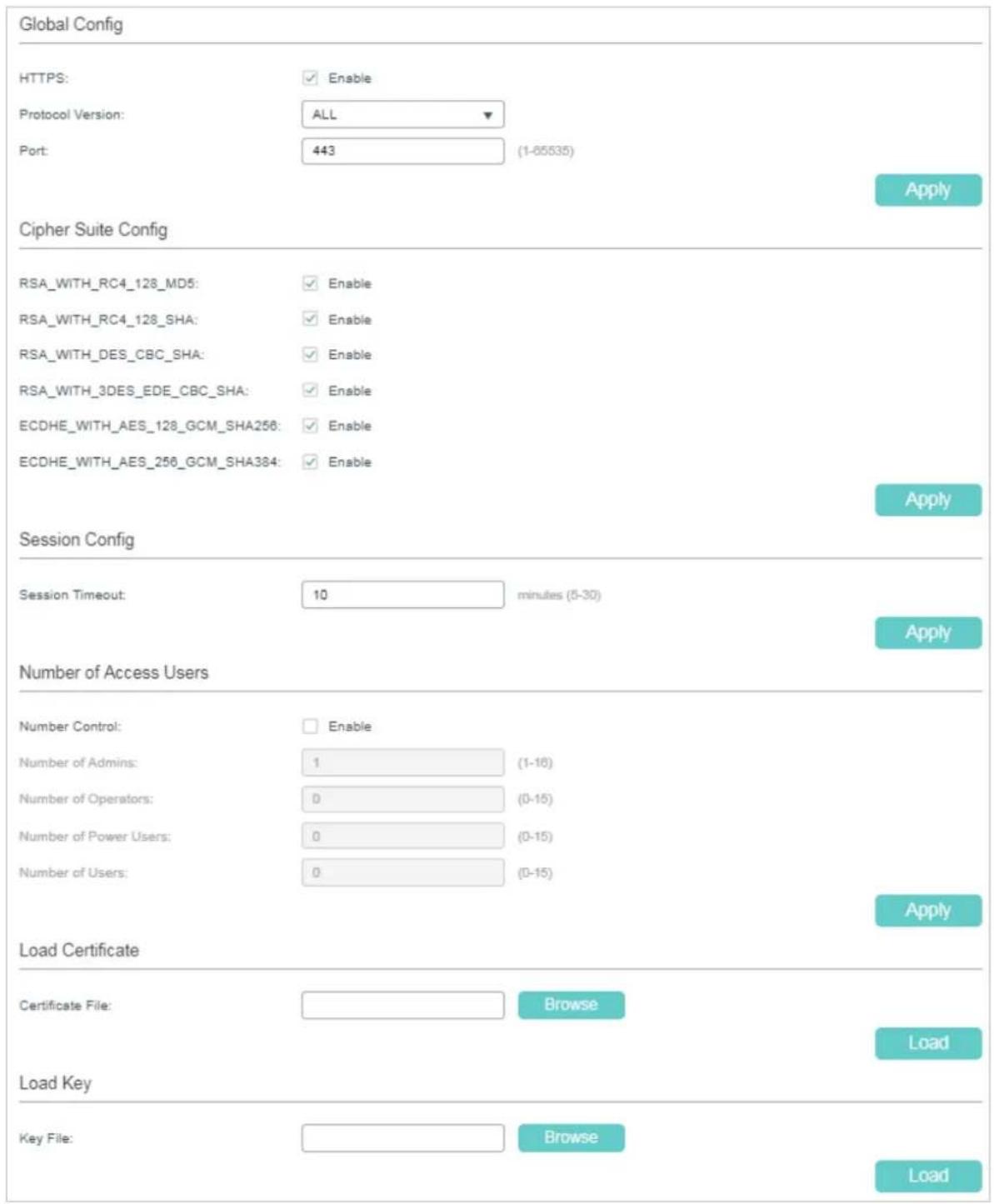 TP-LINK Omada TL-SG2008P - Configuring the HTTPS Function - 1