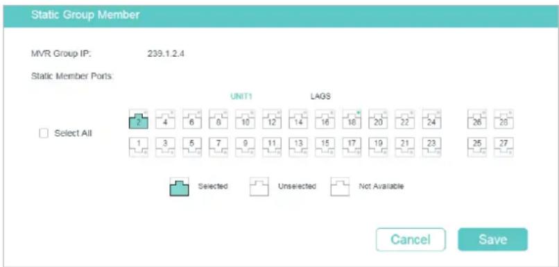 TP-LINK Omada TL-SG2008P - (Optional) Adding Ports to MVR Groups Statically - 1