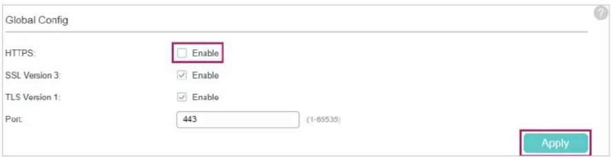 TP-LINK Omada TL-SG2008P - Disable the Web Server - 2