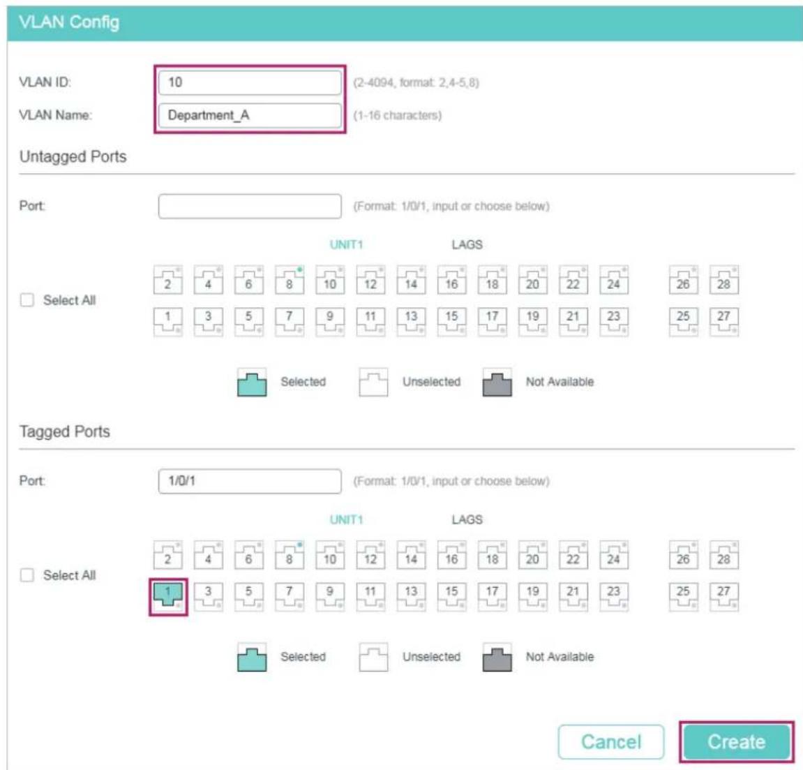 TP-LINK Omada TL-SG2008P - ■ Configurations for Switch 1 - 1