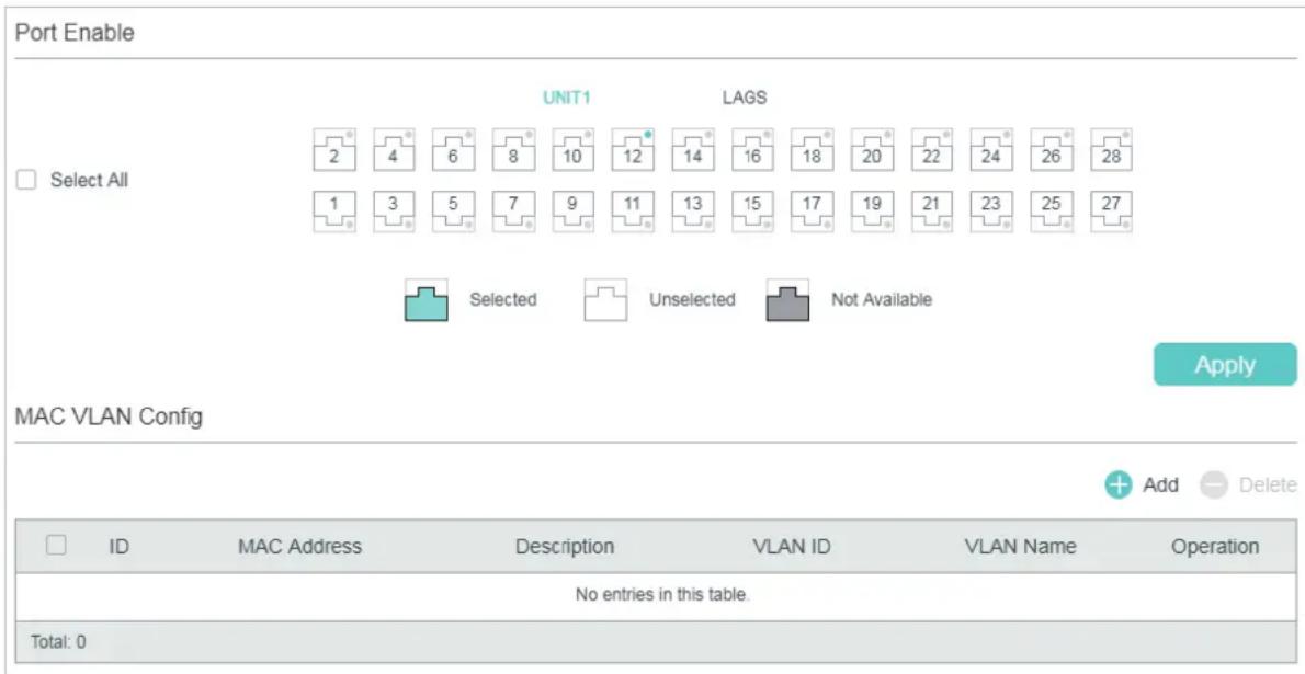 TP-LINK Omada TL-SG2008P - Enabling MAC VLAN for the Port - 1