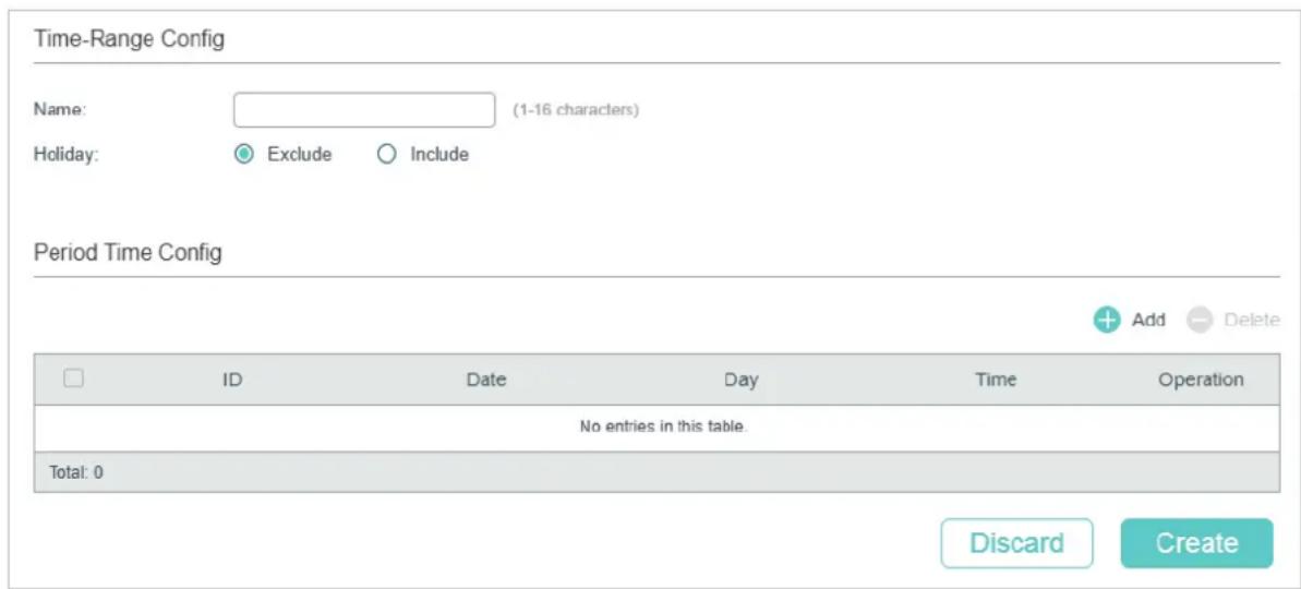 TP-LINK Omada TL-SG2008P - Adding Time Range Entries - 1