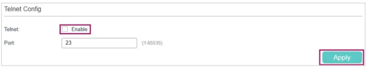 TP-LINK Omada TL-SG2008P - Disable Telnet login - 1