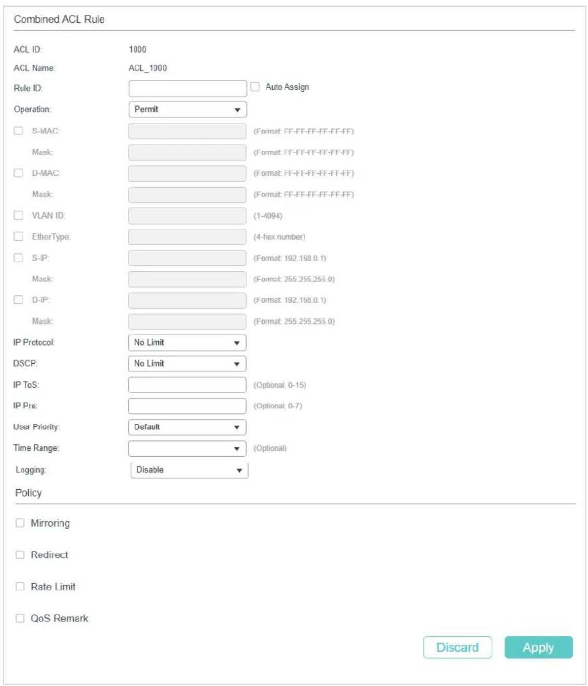 TP-LINK Omada TL-SG2008P - Configuring Combined ACL Rule - 2