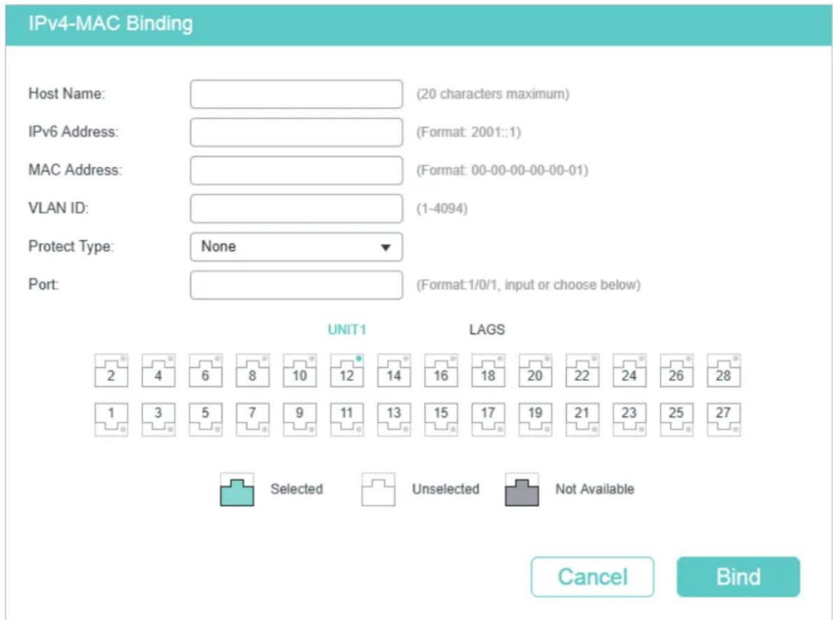 TP-LINK Omada TL-SG2008P - Binding Entries Manually - 2