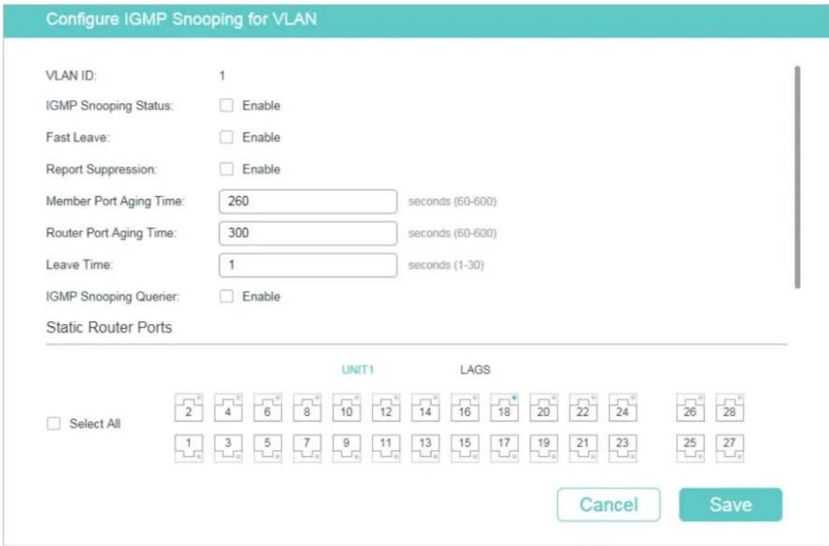 TP-LINK Omada TL-SG2008P - Configuring IGMP Snooping for VLANs - 1