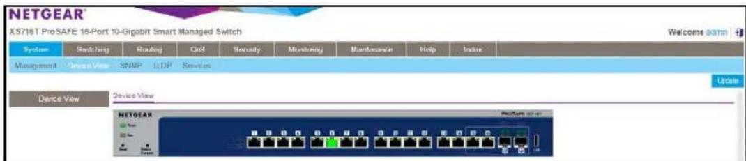 NETGEAR XST16T ProSAFE 16-Port 10-Gigabit Smart Managed Switch Welcome admin System Switching Routing Ctrl Security Monitoring Maintenance Help Index Management Smart View SNMP TCP Services Device View Device View NETGEAR Snur Snur Snur Snur Snur Snur Snur Snur Snur Snur Snur Snur Snur Snur Snur Snur Snur Snur Snur Snur Snur Snur Snur Snur Snur Snur Snur Snur Snur Snur Snur Snur Snur Snur