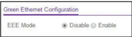Green Ethernet Configuration EEE Mode Disable Enable