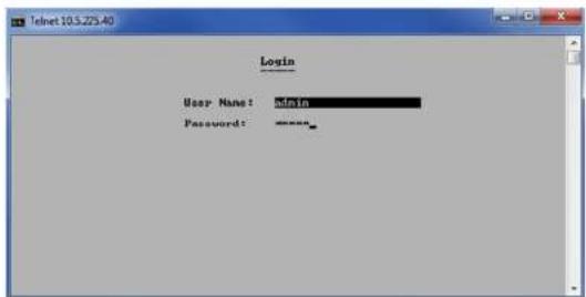Login User Name: admin Password: ****