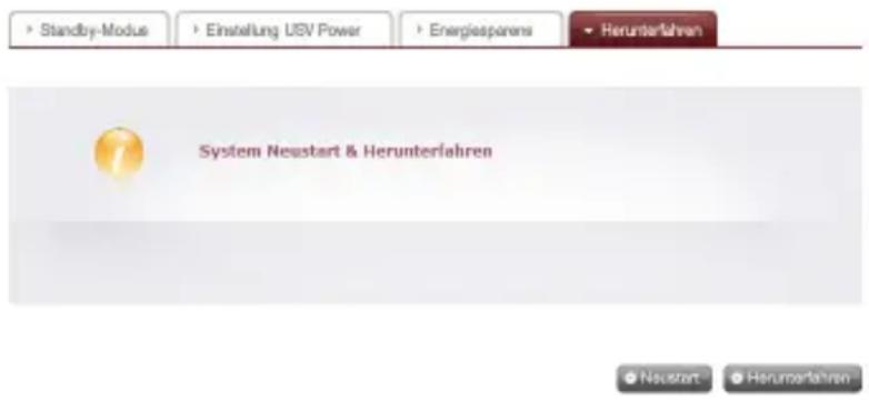 Standby-Modus Einstellung USV Power Energiespanen Herunterfahren System Neustart & Herunterfahren Neustart Herunterfahren