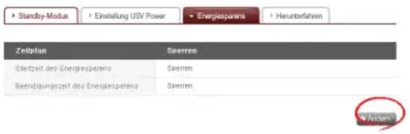 Standby-Modus Einstellung USV Power Energiesparens Herunterfahren Zeitplan Sterren Startzeit des Energiesparens Sterren Beendigungszeit des Energiesparens Sterren Anem