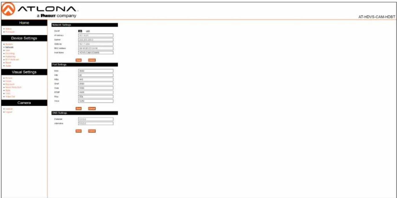 Atlona AT-HDVS-CAM-HDBT - Network Page - 1