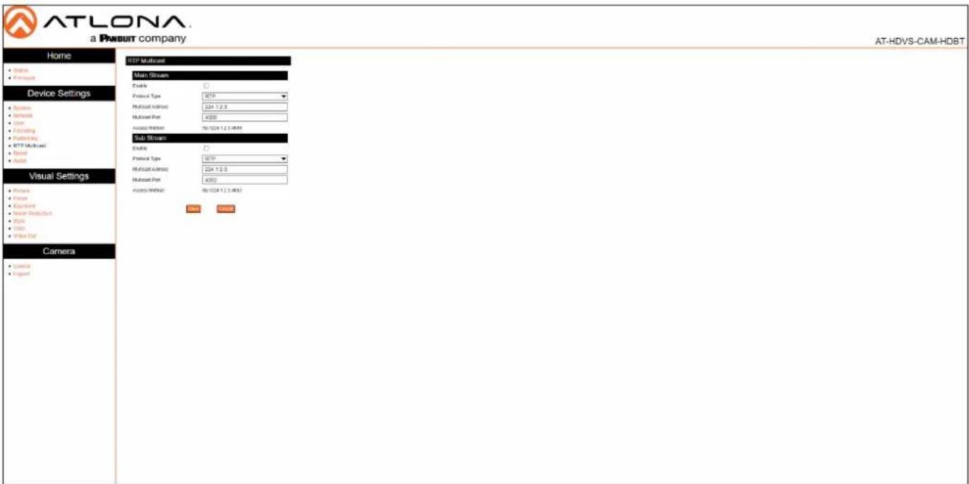 Atlona AT-HDVS-CAM-HDBT - RTP Multicast Page - 1