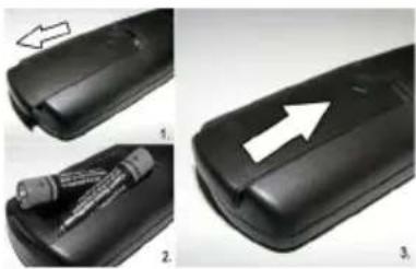 SABA V3293DL - Putting batteries in the remote control - 1