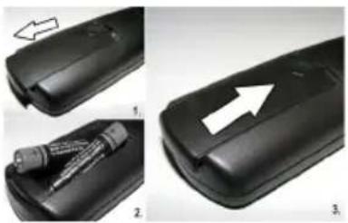 SABA V3293DL - Inserimento delle batterie nel telecomando - 1
