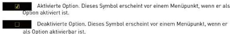EGO FLASH - Symbole Menüoptionen - 1