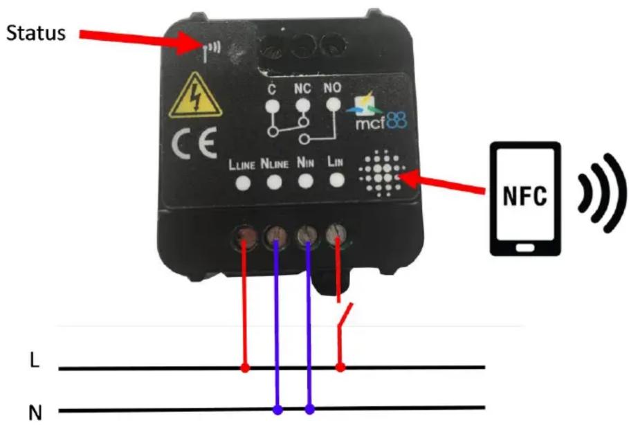 Status CE C NC NO mcf88 LINE NLINE NIN LIN L N NFC
