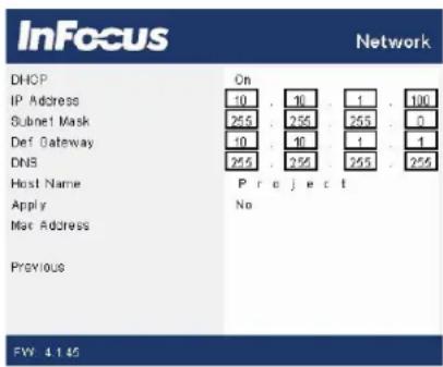 INFOCUS IN128HDx - Network Configuration - 1