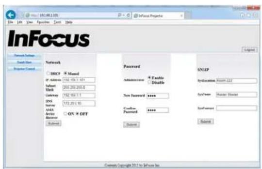 INFOCUS IN128HDx - Network Configuration - 3
