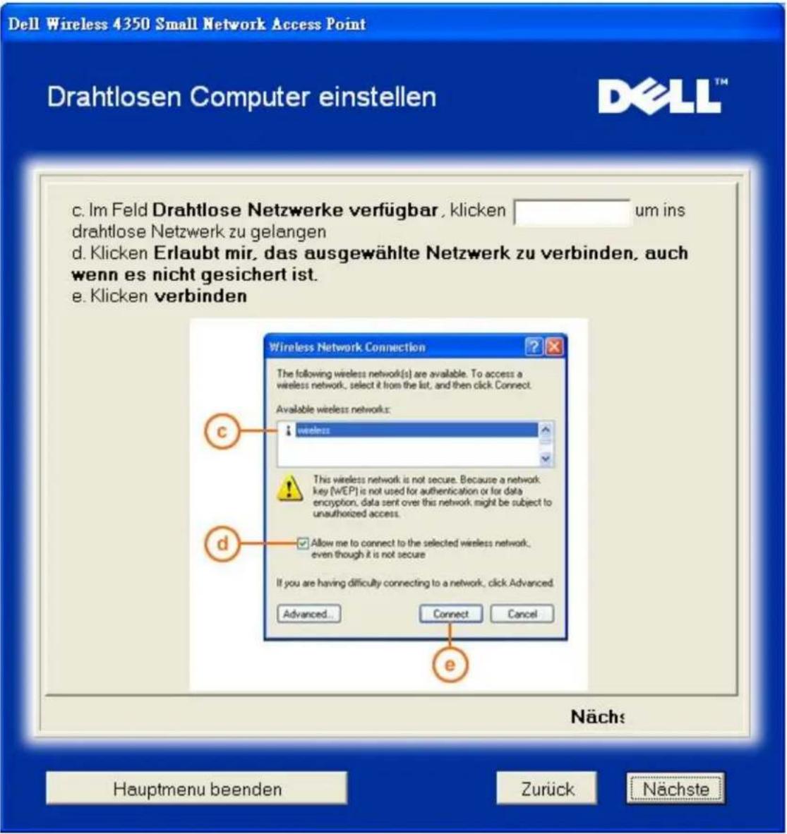 DELL 4350 - Drahtlose Computer verbinden - Windows XP (keine Verschlüsselung) - 4