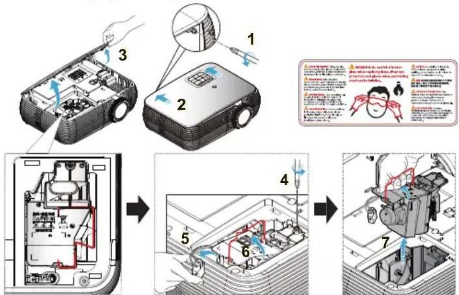 ACER X1326WH - Replacing the Lamp - 2
