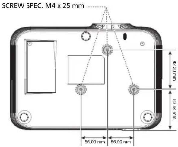 SCREW SPEC. M4 x 25 mm 82.30 mm 83.84 mm 55.00 mm 55.00 mm