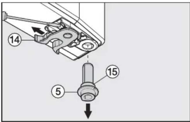 MIELE FN24062 - Changing over the spring clip and the hinge pin - 1