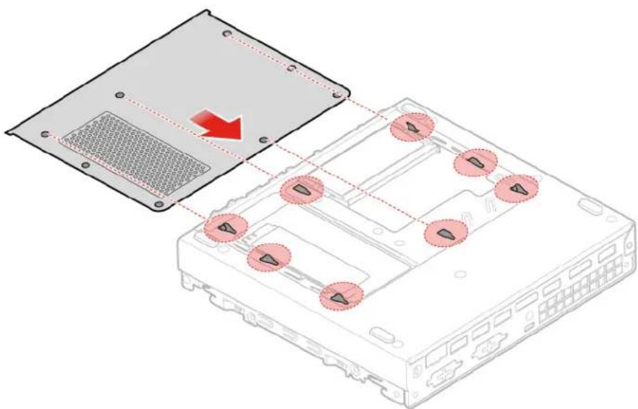 LENOVO ThinkCentre M625q - Replacing the bottom cover - 2