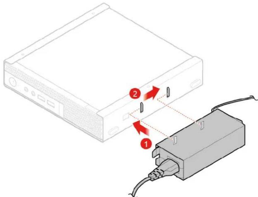 LENOVO ThinkCentre M625q - Replacing the power adapter bracket - 2