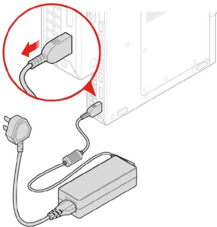 LENOVO ThinkCentre M625q - Replacing the power adapter - 1
