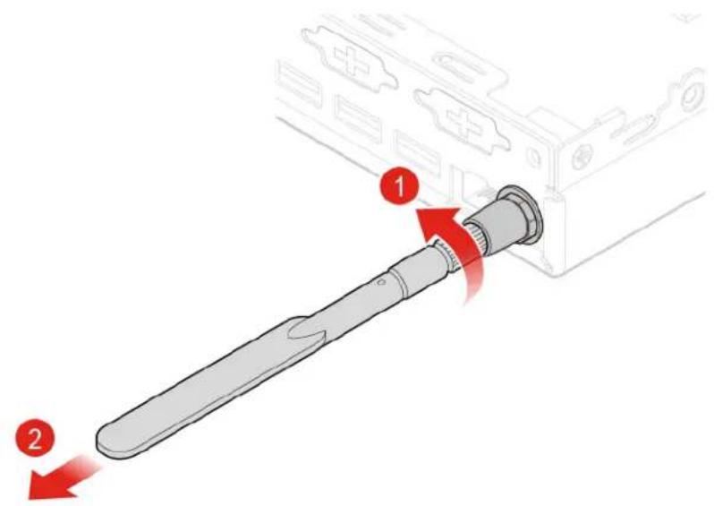 LENOVO ThinkCentre M625q - Replacing the rear Wi-Fi antenna - 1