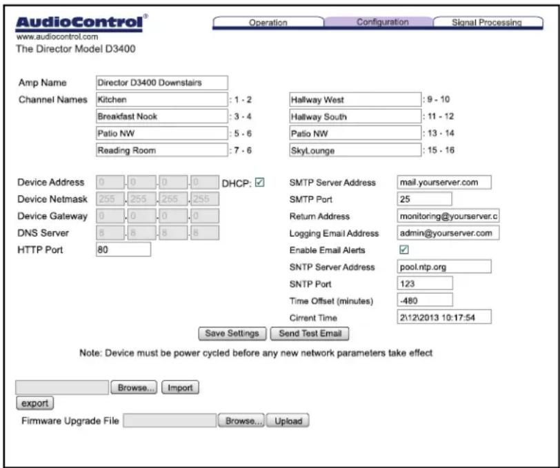 AudioControl The Director Model D3400 - Configuration Tab - 1