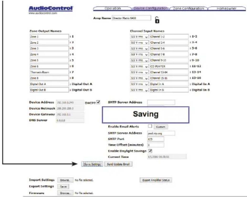 AudioControl The Director Model M6400 - Device Configuration Tab - 3