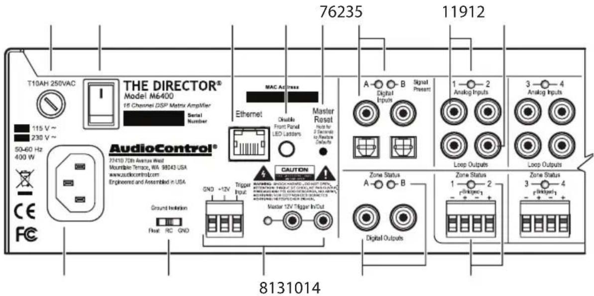 AudioControl The Director Model M6400 - Rear Panel Features - 1