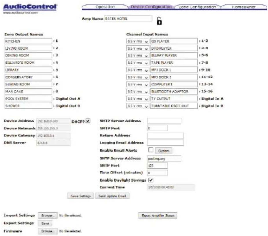 AudioControl The Director Model M6400 - Device Configuration Tab - 2