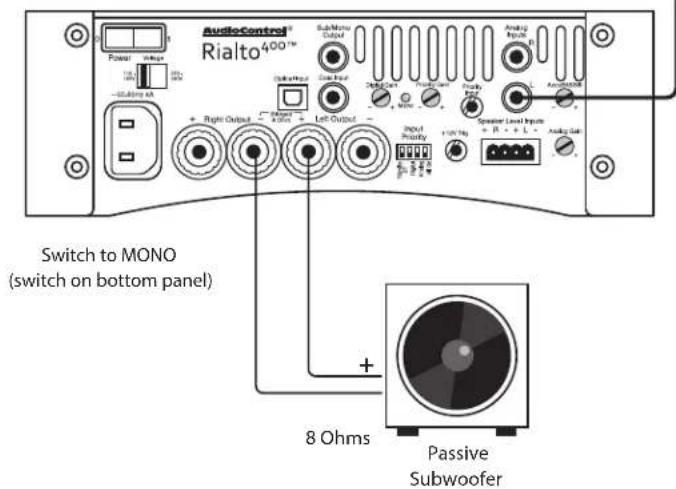 AudioControl Rialto 600 - Stereo and Mono Passive Subwoofer Speaker Setup - 1