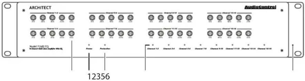 AudioControl Architect Model P2260 - Front Panel Features (EQ models) - 1