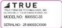 True 800SSC - WARNING AND INTENDED USE LABELS - 4