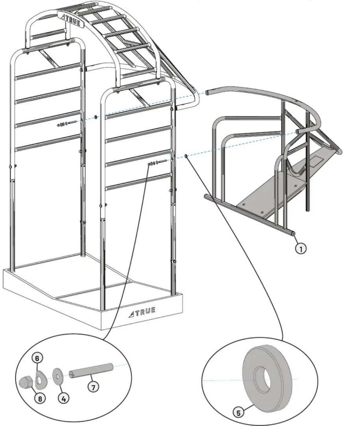 True 800SSC - STEP 5—ATTACH LOWER REAR TUBE ASSEMBLY CONTINUED - 1
