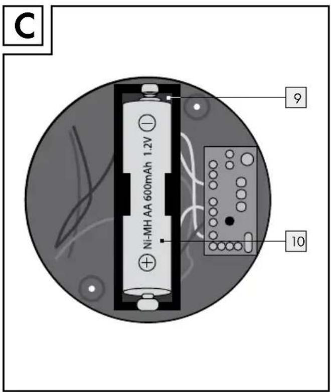 C Ni-MH AA 600mAh 1.2V 9 10