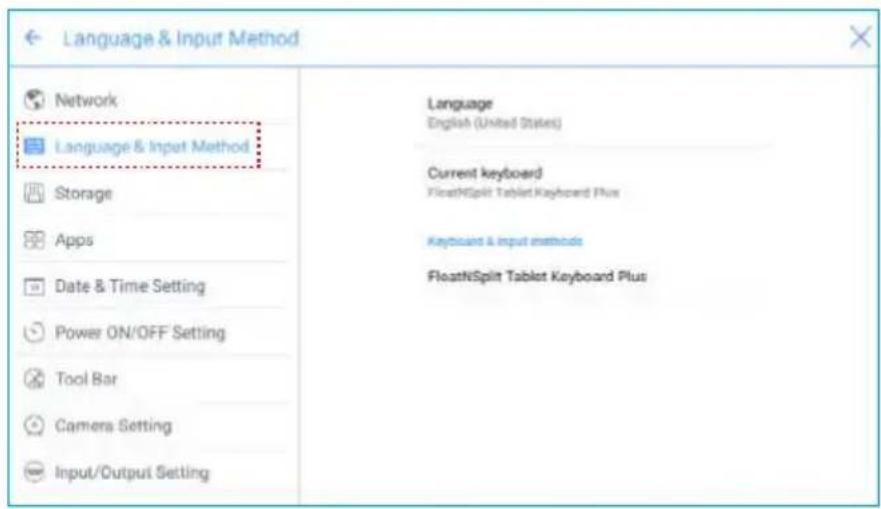 Newline TruTouch X7 - ♦ Language and Input Method Settings - 1