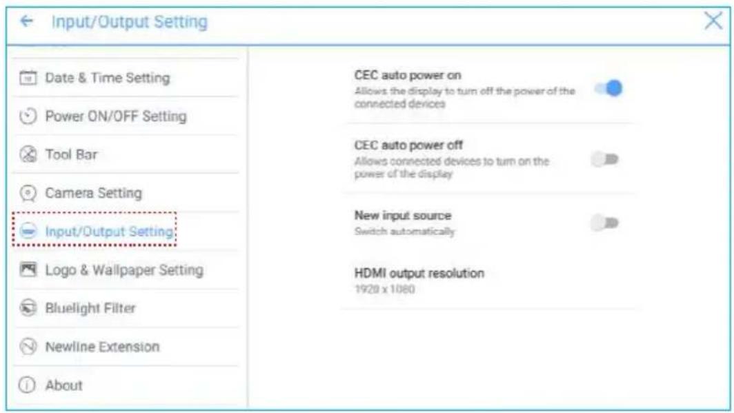 Newline TruTouch X7 - - Input/Output Setting - 1